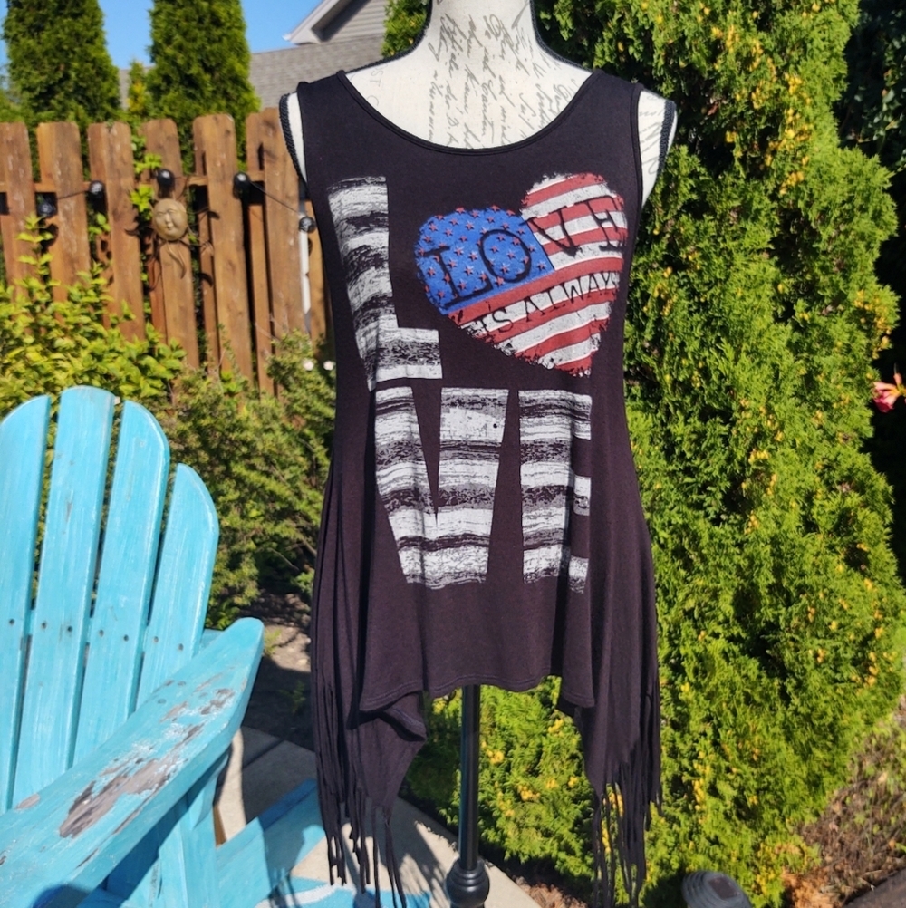 Oatt Large Love Black Tank Fringe Sides! - Picture 5 of 13